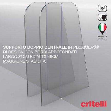 Barriera plexiglass e policarbonato parafiato di protezione con schermo  trasparente fumè 200x100 cm