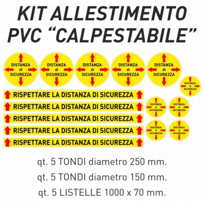 adesivi calpestabili distanze sicurezza