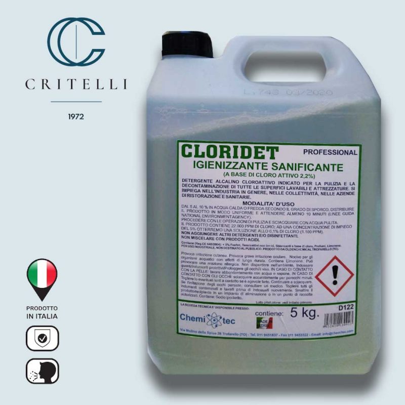 cloridet detergente igienizzante sanificante alcalino cloroattivo