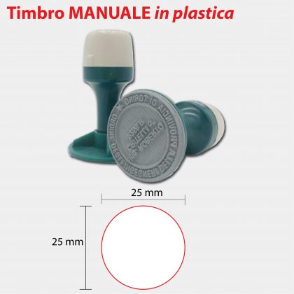 TIMBRO MANUALE TONDO IN PLASTICA 25x25-