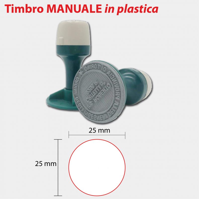 TIMBRO MANUALE TONDO IN PLASTICA 25x25-