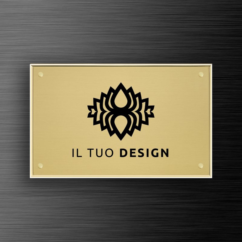 Targa in ottone satinato bisello lucido