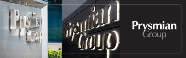 insegna luminosa lettere in rilievo 3D scatolate prysmian group milano