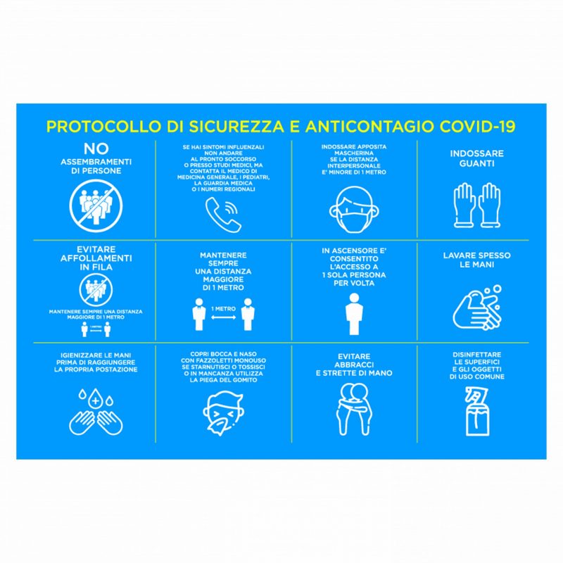 Cartello Covid Protocollo di Sicurezza e Anticontagio