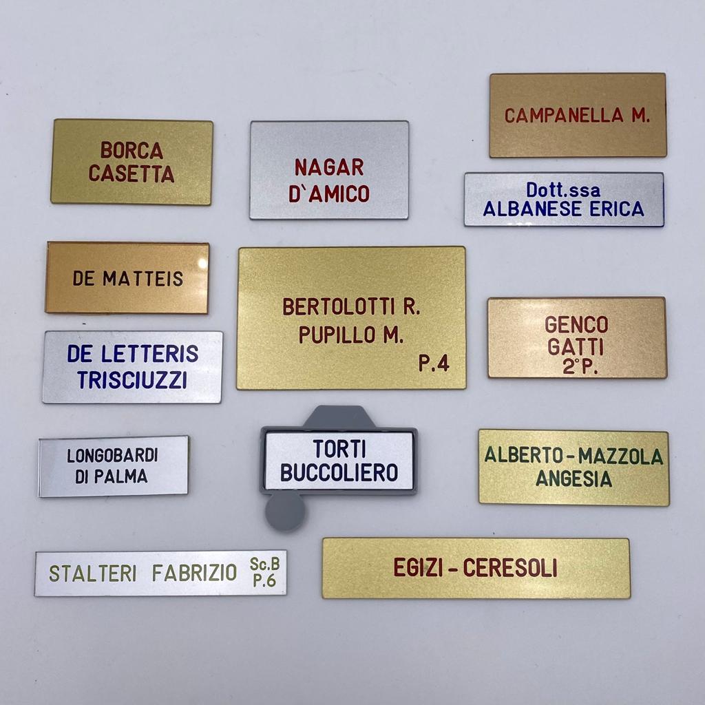 TARGHE PER CAMPANELLO PERSONALIZZATE incisione laser