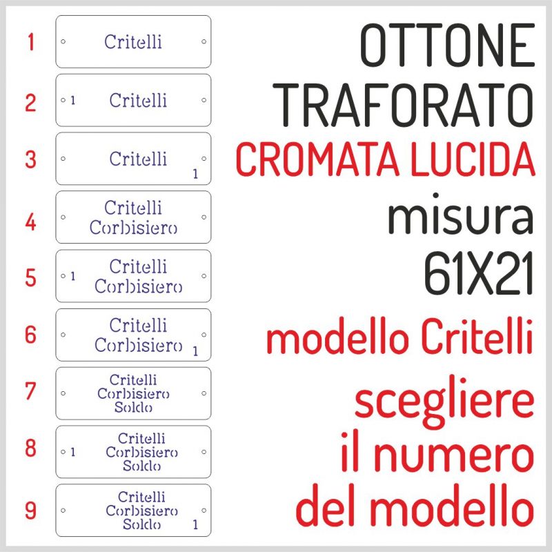 Targhetta Citofono CROMATA CRITELLI