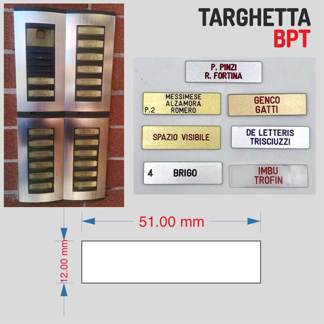 Targhette da Citofono BPT 51X12