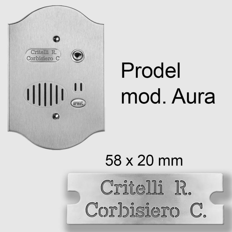 Targhetta in Ottone traforata Cromo modello Prodel Aura