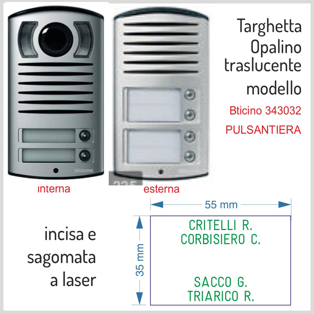 Targhette da Citofono bticino modello 343032 –