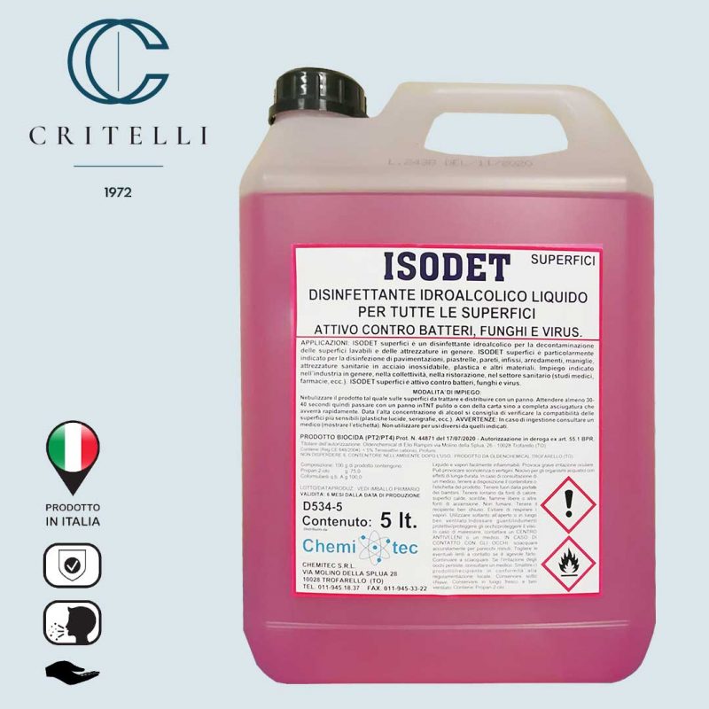 Isodet igienizzante decontaminante professionale disinfettante