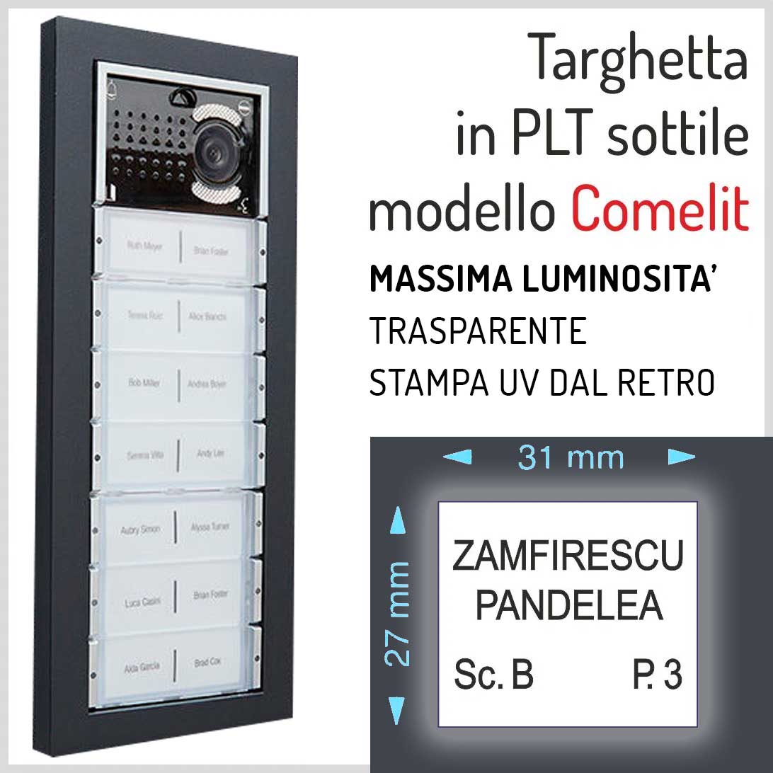 Targhetta da Citofono Comelit Trasparente