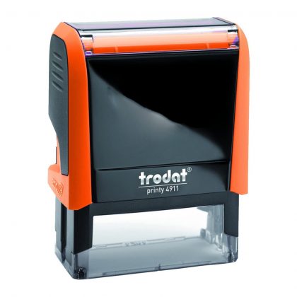 TRODAT PRINTY 4911 Timbro Autoinchiostrante Rettangolare Arancione Neon 38x14 mm Testo a 3/4 righe