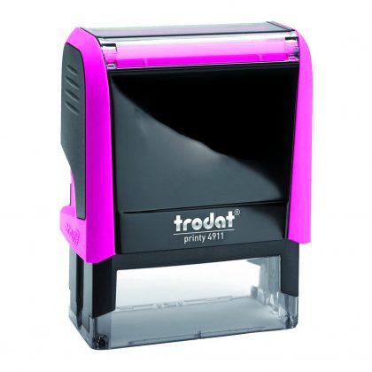 TRODAT PRINTY 4911 Timbro Autoinchiostrante Rettangolare Fucsia Neon 38x14 mm Testo a 3-4 righe