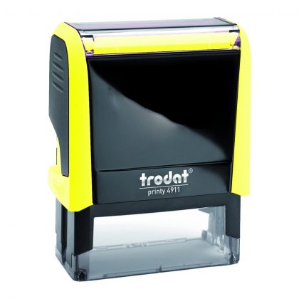 TRODAT PRINTY 4911 Timbro Autoinchiostrante Rettangolare Giallo Neon 38x14 mm Testo a 3-4 righe