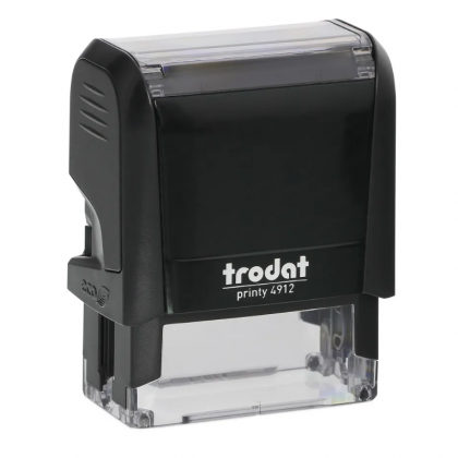 TRODAT PRINTY 4912 Timbro Autoinchiostrante Rettangolare 47×18 mm Testo a 4-5 righe Eco Nero