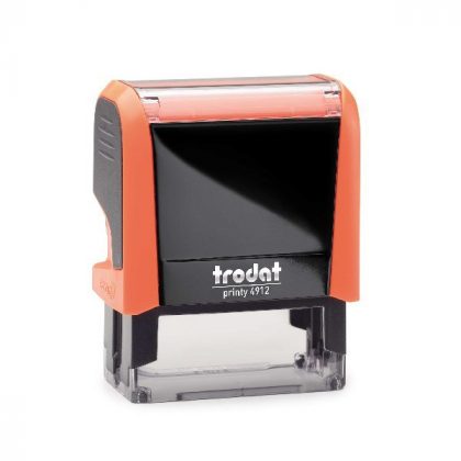 TRODAT PRINTY 4912 Timbro Autoinchiostrante Rettangolare Arancione Neon 47×18 mm Testo a 3-4 righe