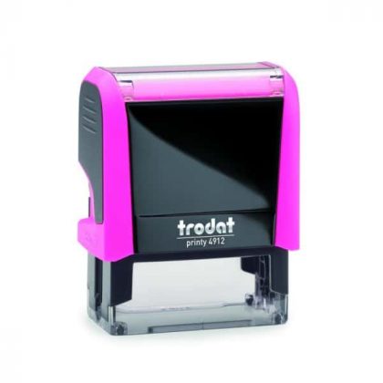 TRODAT PRINTY 4912 Timbro Autoinchiostrante Rettangolare Fucsia Neon 47×18 mm Testo a 4-5 righe