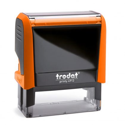 TRODAT PRINTY 4913 Timbro Autoinchiostrante Rettangolare Arancione Neon 58×22 mm Testo a 5-6 righe con Cartuccia Nera