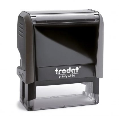 TRODAT PRINTY 4913 Timbro Autoinchiostrante Rettangolare Eco Grigio67×26 mm Testo a 6-7 righe con Cartuccia Nera