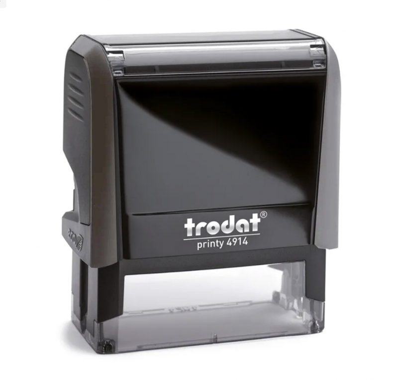 TRODAT PRINTY 4913 Timbro Autoinchiostrante Rettangolare Eco Grigio67×26 mm Testo a 6-7 righe con Cartuccia Nera