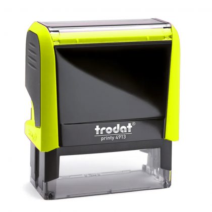 TRODAT PRINTY 4913 Timbro Autoinchiostrante Rettangolare Giallo Neon 58×22 mm Testo a 5-6 righe con Cartuccia Nera