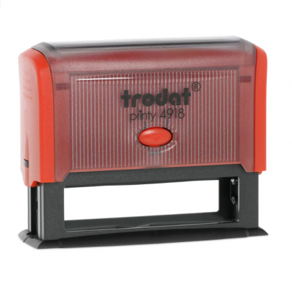 TRODAT PRINTY P3 4918 Timbro Autoinchiostrante Rettangolare Rosso Fuoco 75×15 mm Testo a 2-3 righe con Cartuccia Nera