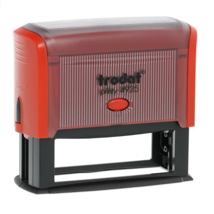 TRODAT PRINTY P3 4925 Timbro Autoinchiostrante Rettangolare Rosso Fuoco 85×25 mm Testo a 6-7 righe con Cartuccia Nera