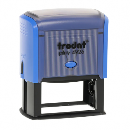TRODAT PRINTY P3 4926 Timbro Autoinchiostrante Rettangolare Blu Cielo 75×38 mm Testo a 9-10 righe con Cartuccia Nera