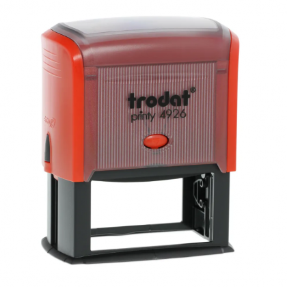 TRODAT PRINTY P3 4926 Timbro Autoinchiostrante Rettangolare Rosso Fuoco 75×38 mm Testo a 9-10 righe con Cartuccia Nera