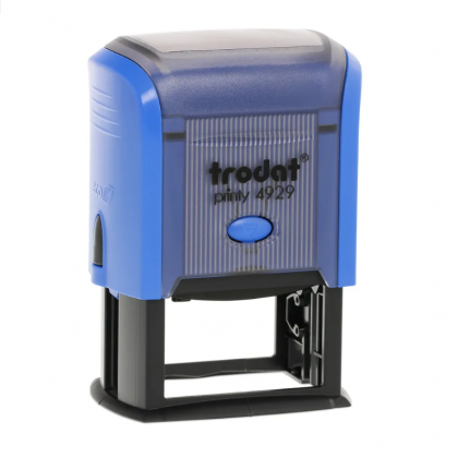 TRODAT PRINTY P3 4929 Timbro Autoinchiostrante Rettangolare Blu Cielo 50x30 mm Testo a 6-7 righe con Cartuccia Nera