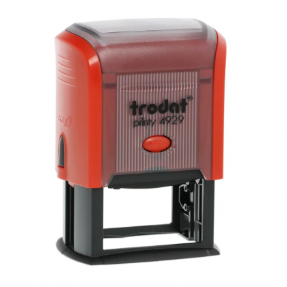 TRODAT PRINTY P3 4929 Timbro Autoinchiostrante Rettangolare Rosso Fuoco 50x30 mm Testo a 6-7 righe con Cartuccia Nera