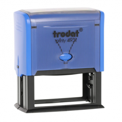 TRODAT PRINTY P3 4931 Timbro Autoinchiostrante Rettangolare Blu Cielo 70x30 mm Testo a 6-7 righe con Cartuccia Nera