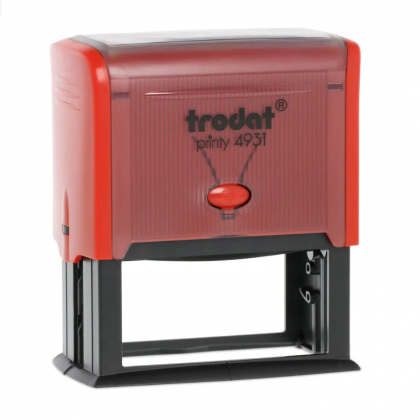 TRODAT PRINTY P3 4931 Timbro Autoinchiostrante Rettangolare Rosso Fuoco 70x30 mm Testo a 6-7 righe con Cartuccia Nera