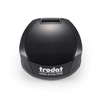 Timbro Autoinchiostrante Tascabile Trodat Micro Printy 9330 compreso di Impronta Laser in Gomma Rotonda D 30 mm nero