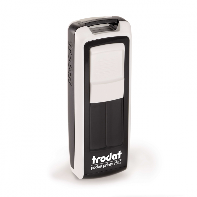 Timbro Autoinchiostrante Tascabile Trodat Pocket Printy 9512 Nero-Bianco compreso di Impronta Laser in Gomma 47 x 18 mm
