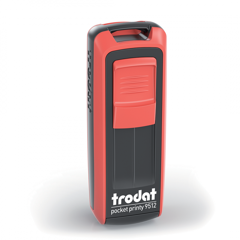 Timbro Autoinchiostrante Tascabile Trodat Pocket Printy 9512 Nero-Rosso compreso di Impronta Laser in Gomma 47 x 18 mm