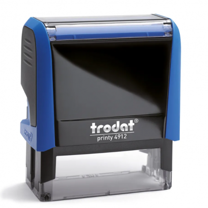 TRODAT PRINTY 4912 Timbro Autoinchiostrante Rettangolare Blu Cielo Totale 47×18 mm Testo a 4-5 righe