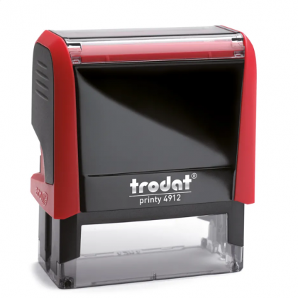 TRODAT PRINTY 4912 Timbro Autoinchiostrante Rettangolare Rosso Fuoco 47×18 mm Testo a 4-5 righe