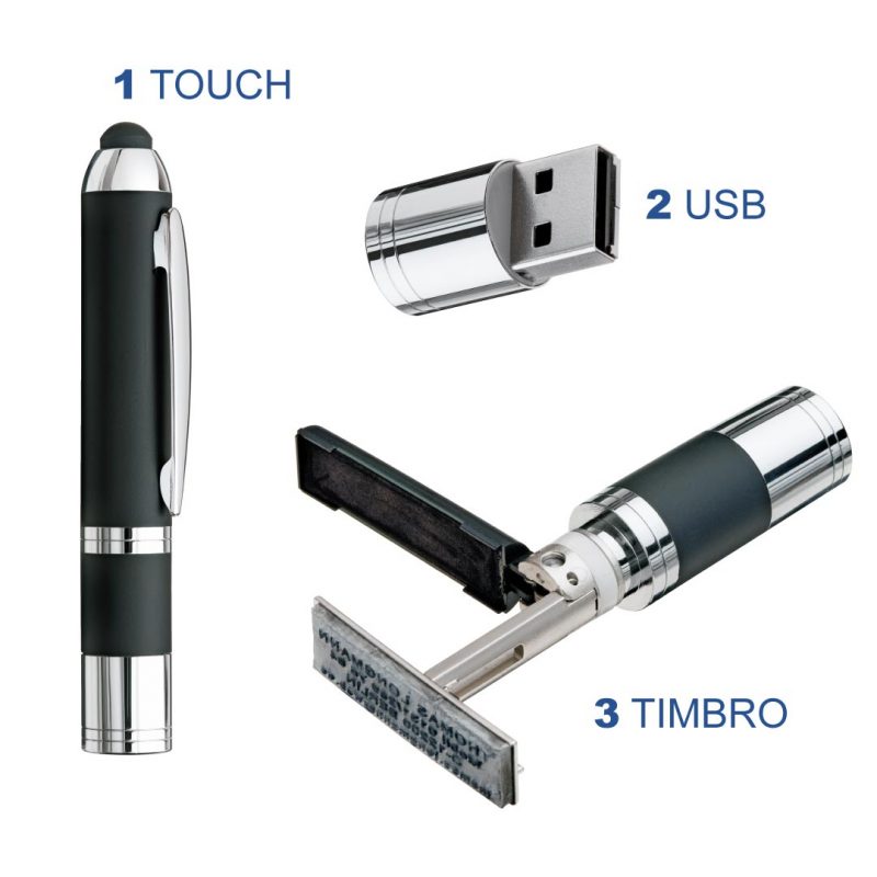 Timbro Tascabile Autoinchiostante Heri 321 chiavetta Usb 8 Gb con punta touch