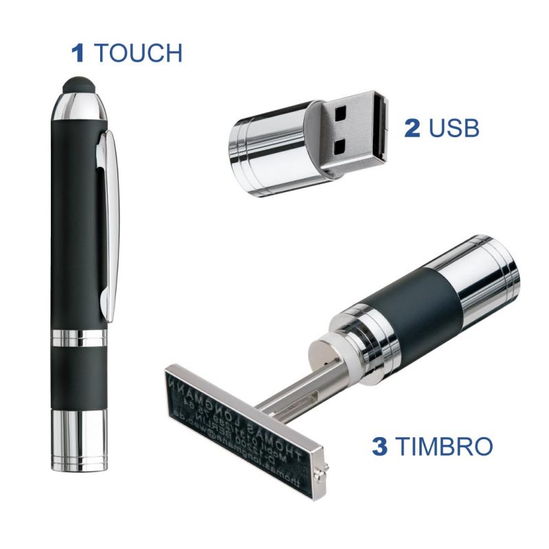 Timbro Tascabile Preinchiostrato Heri 321 chiavetta Usb 8 Gb con punta touch