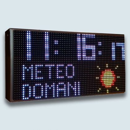 Led Display Orologio Ora Data Meteo Monofacciale multicolore a 7 colori 54 28 cm leggibile sino a 70 mt Critelli