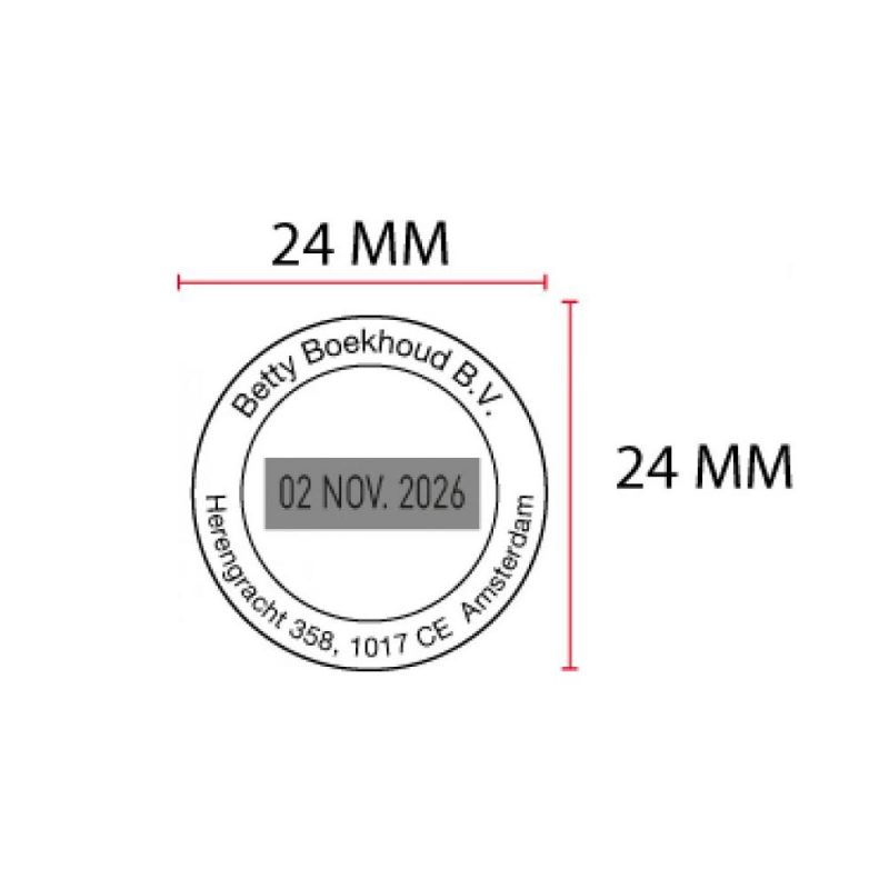 TRODAT PRINTY 46125 Timbro Autoinchiostrante Datario data italiana Rotondo Diametro Ø 24 mm con testo personalizzato sino a 4 righe e Cartuccia Nera - immagine 2