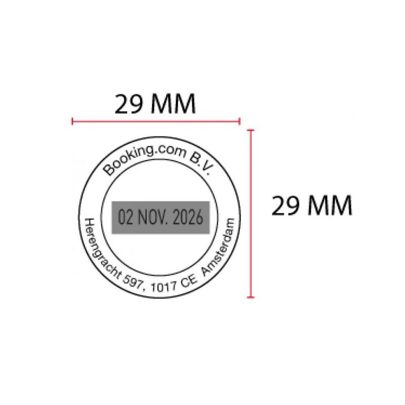 TRODAT PRINTY P3 46130 Timbro Autoinchiostrante Datario data italiana Rotondo Diametro Ø 30 mm con testo personalizzato sino a 4 righe e Cartuccia Nera - immagine 2