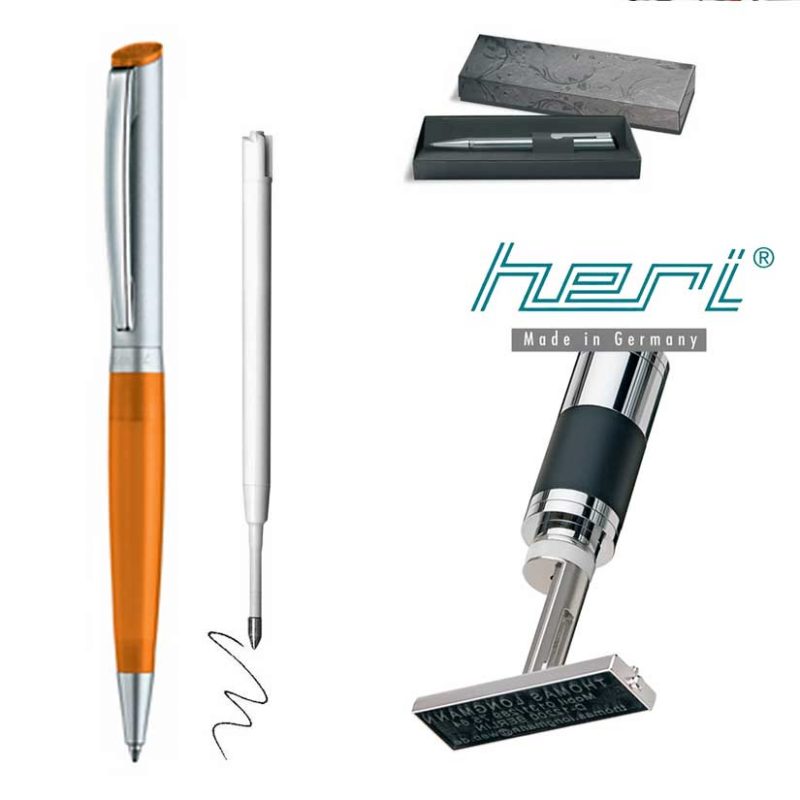 Penna Timbro Heri 6000 Rollerball autoinchiostrante Diagonal Color tangerine 32x8,5 nero