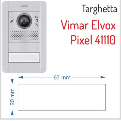 targhetta citofono pulsantiera vimar elvox pixel 41110