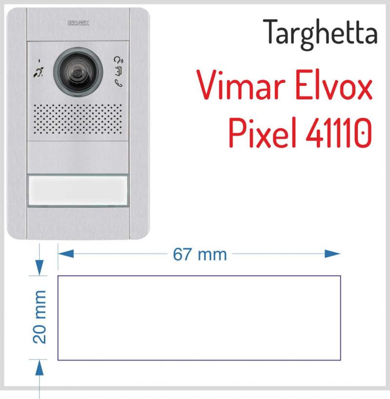 targhetta citofono pulsantiera vimar elvox pixel 41110