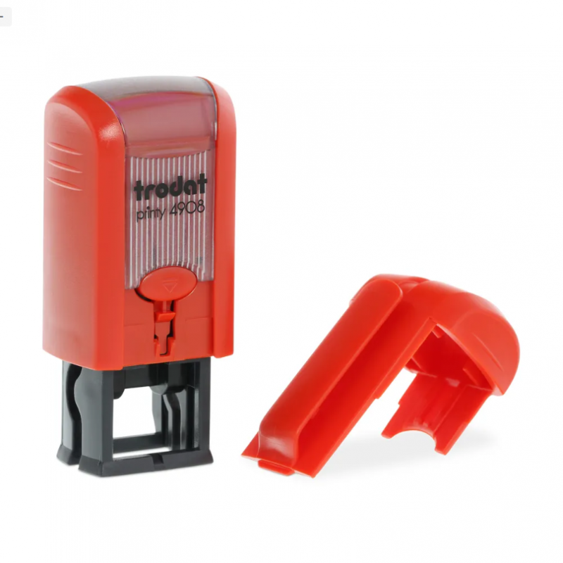 TRODAT PRINTY P3 4908 Timbro Autoinchiostrante Rettangolare Rosso Fuoco 15×7 mm Testo a 1-2 righe con Cartuccia Nera