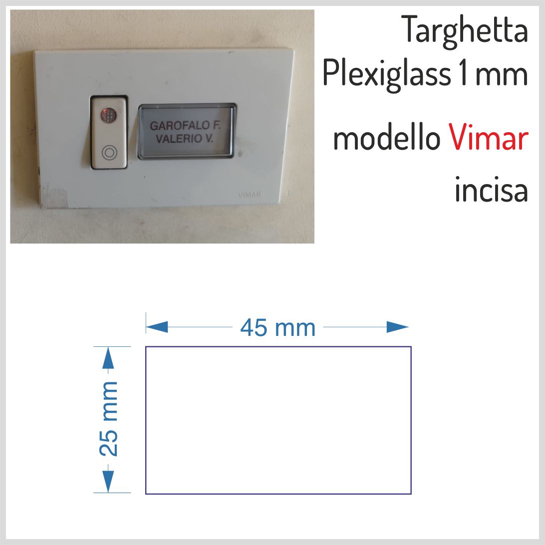 Targhetta campanello personalizzata Modello VIMAR