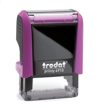 TRODAT PRINTY 4910 Timbro Autoinchiostrante Rettangolare Fucsia 26×9 mm testo a 2 righe