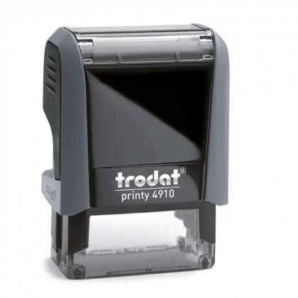 TRODAT PRINTY 4910 Timbro Autoinchiostrante Rettangolare Eco Grigio 26×9 mm testo a 2 righe